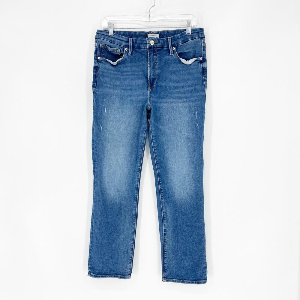 Good American High Rise Straight Leg Jean Size 12/31